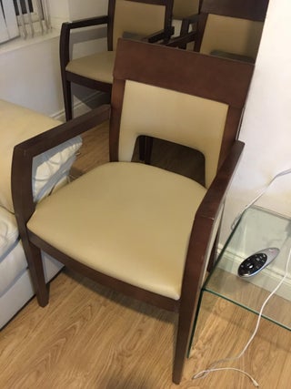 6 Dark wood chairs