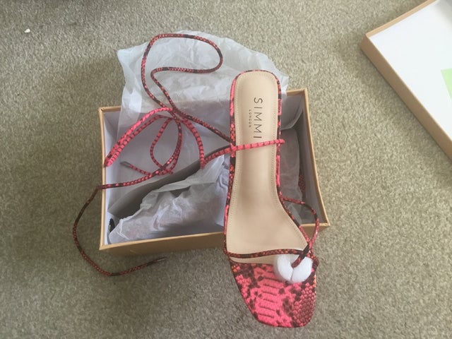 Pink snake sandals