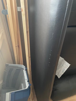 Black leather sofa