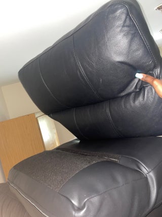 Black leather sofa