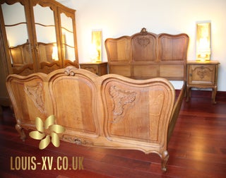 Antique King Lovely Louis XV Bed Carved Oak