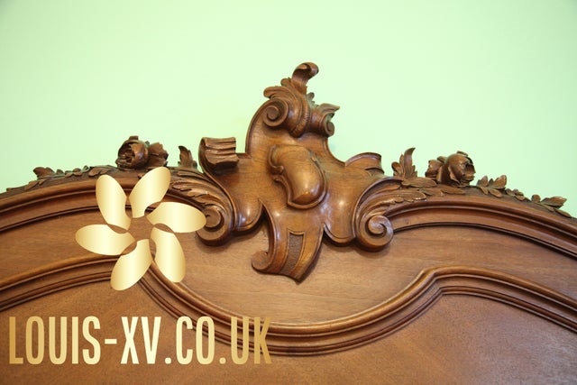Opulent Beautiful Antique French Double Bed carved